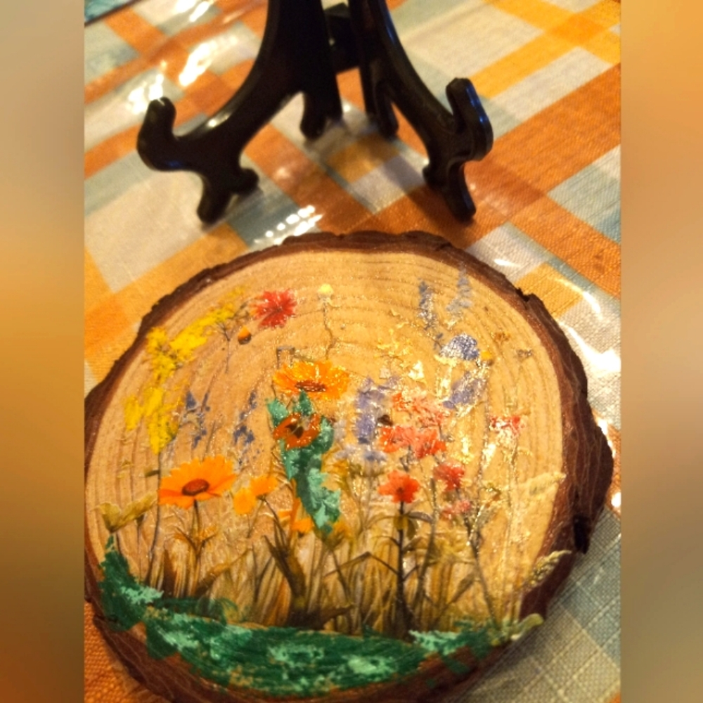 Wood Coaster w/Stand
